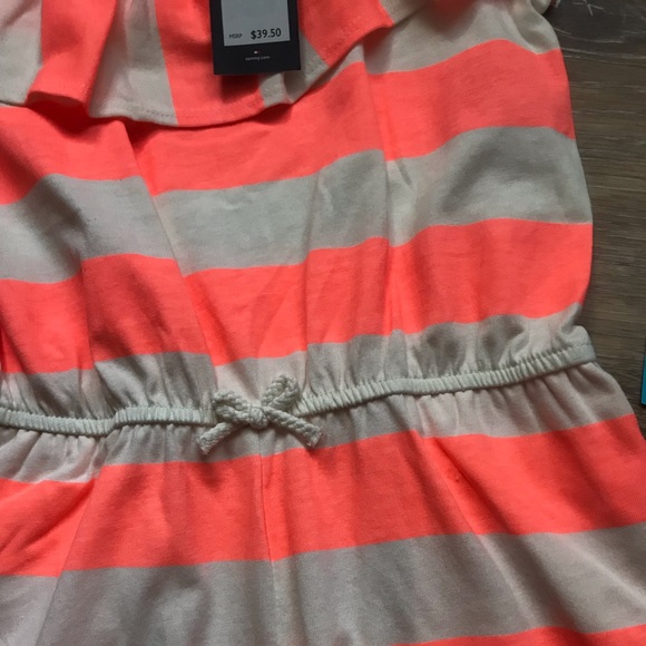 NWT Tommy Hilfiger Girls Romper Bright Melon - Picture 5 of 6